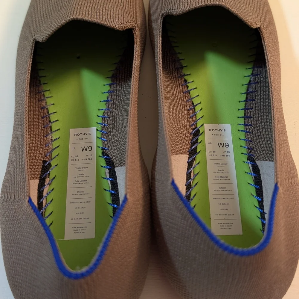 Rothys Brown Taupe Loafers Ladies Size 9 Almost New - Picture 6 of 12